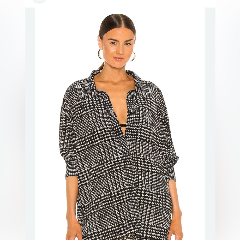 Norma Kamali Black and White Houndstooth Cardigan